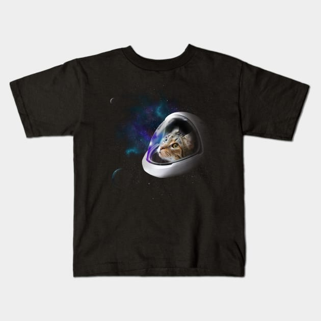 SpaceX Space Kitty Kids T-Shirt by Shannon Marie